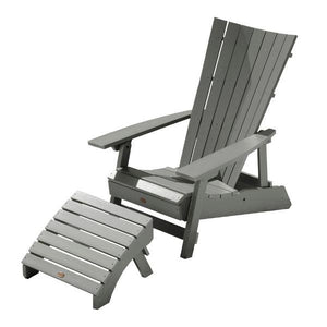 Adirondack Manhattan Beach Chair with Folding Ottoman Conversation Set