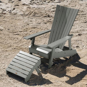 Adirondack Manhattan Beach Chair with Folding Ottoman Conversation Set
