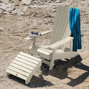 Adirondack Manhattan Beach Chair with Folding Ottoman Conversation Set