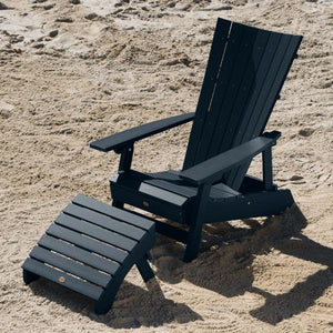 Adirondack Manhattan Beach Chair with Folding Ottoman Conversation Set