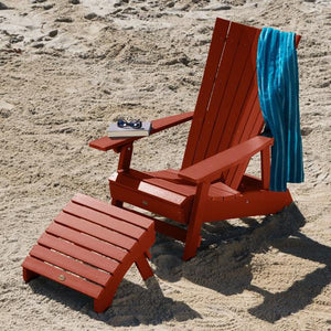 Adirondack Manhattan Beach Chair with Folding Ottoman Conversation Set