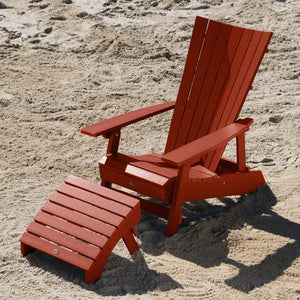 Adirondack Manhattan Beach Chair with Folding Ottoman Conversation Set