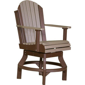 Adirondack Swivel Chair Swivel Chair Counter Height / Weatherwood & Chestnut Brown
