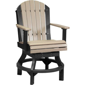Adirondack Swivel Chair Swivel Chair Counter Height / Weatherwood & Black