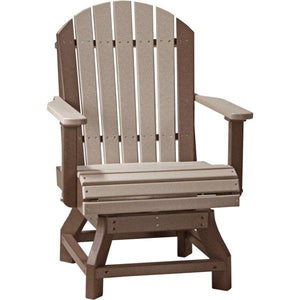 Adirondack Swivel Chair Swivel Chair Dining Height / Weatherwood & Chestnut Brown