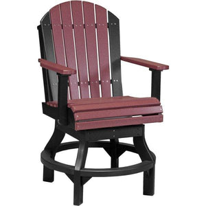 Adirondack Swivel Chair Swivel Chair Counter Height / Cherrywood & Black