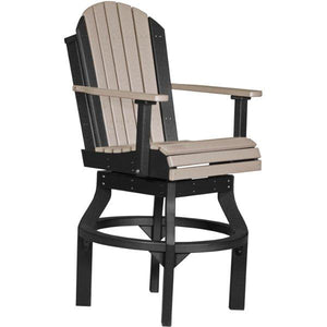 Adirondack Swivel Chair Swivel Chair Bar Height / Weatherwood & Black