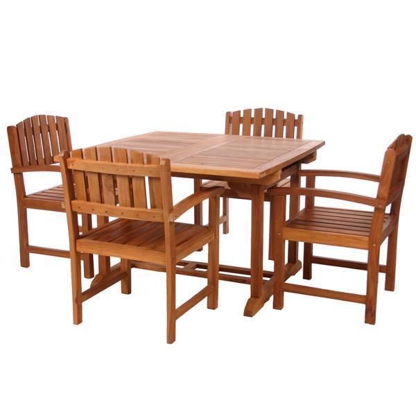 All Things Cedar 5-Piece Butterfly Dining Chair Set &amp; Cushion dining set No Cushion