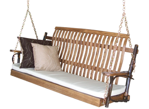 Amish Hickory Porch Swing Porch Swing Walnut Stain / 4ft / Without Swing Hangers