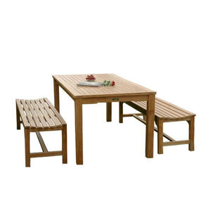 Anderson Teak Bahama Hampton 3-Pieces Dining Set Bench