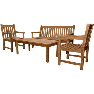 Anderson Teak Classic 3-Seater 4-Pieces Conversation Set Seating Set