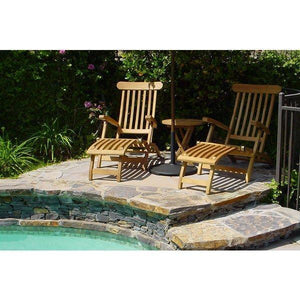 Anderson Teak Royal Steamer 3-Pieces Set with Side Table Seating Set