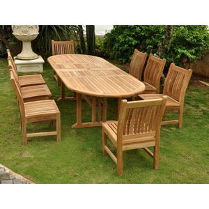 Anderson Teak Sahara Dining Side Chair 9-Pieces Oval Dining Set Dining Set