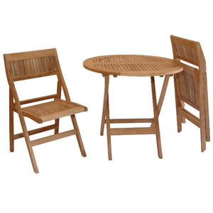 Anderson Teak Windsor 3-Pieces Folding Round Bistro Set Dining Set
