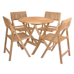 Anderson Teak Windsor 5-Pieces Folding Round Bistro Set Dining Set