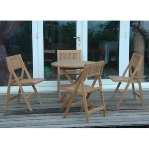 Anderson Teak Windsor 5-Pieces Folding Round Bistro Set Dining Set