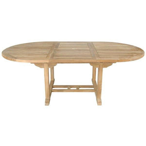 Bahama 87" Oval Extension Table Extra Thick Wood Outdoor Tables