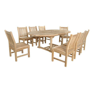 Bahama Sahara 9-Pieces 87" Oval Dining Set Dining Set