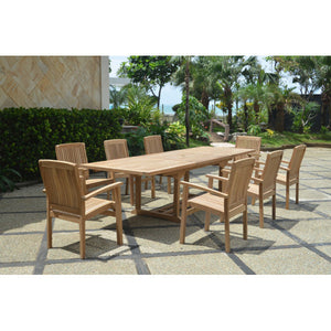 Bahama Stackable Sahara 9-Pieces Rectangular Dining Set A Dining Set