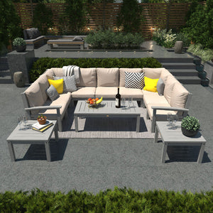 Bespoke Deep Seating 12 pc Sectional Sofa Set with Conversation and 2 Side Table Sectional Set