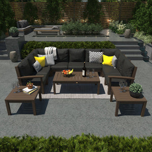 Bespoke Deep Seating 12 pc Sectional Sofa Set with Conversation and 2 Side Table Sectional Set