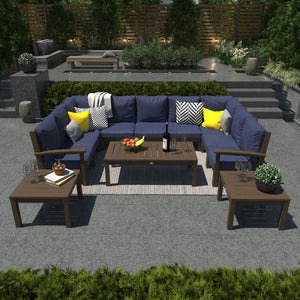 Bespoke Deep Seating 12 pc Sectional Sofa Set with Conversation and 2 Side Table Sectional Set