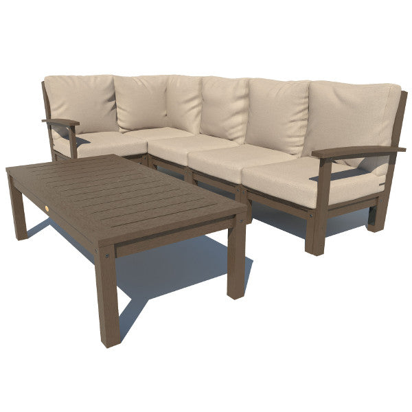 Bespoke Deep Seating 6 pc Sectional Set with Conversation Table Sectional Set Dune / Weathered Acorn