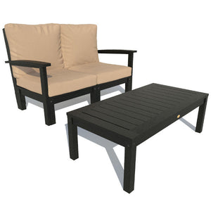 Bespoke Deep Seating Loveseat and Conversation Table Chair Driftwood / Black