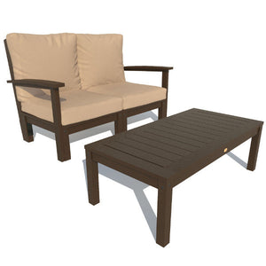 Bespoke Deep Seating Loveseat and Conversation Table Chair Driftwood / Weathered Acorn