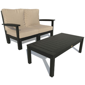 Bespoke Deep Seating Loveseat and Conversation Table Chair Dune / Black