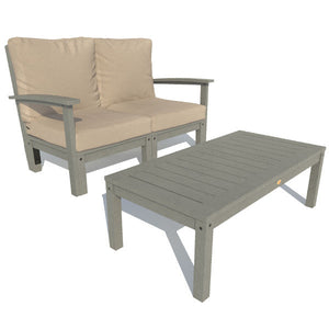 Bespoke Deep Seating Loveseat and Conversation Table Chair Dune / Coastal Teak