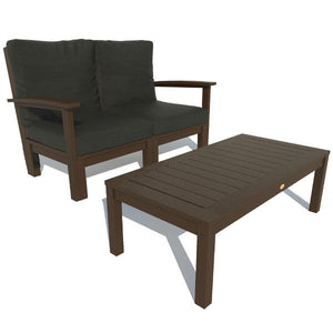 Bespoke Deep Seating Loveseat and Conversation Table Chair Jet Black / Weathered Acorn