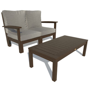 Bespoke Deep Seating Loveseat and Conversation Table Chair Stone Gray / Weathered Acorn