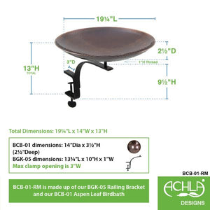 Burnt Copper Birdbath Birdbath