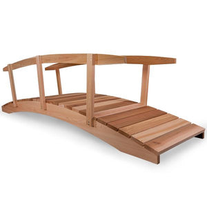 Cedar Garden Bridge with Side Rails Garden Bridge 12 ft