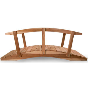 Cedar Garden Bridge with Side Rails Garden Bridge