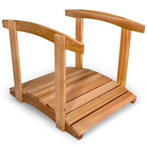 Cedar Garden Bridge with Side Rails Garden Bridge 3 ft / With Side Rails