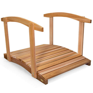 Cedar Garden Bridge with Side Rails Garden Bridge 4 ft / With Side Rails