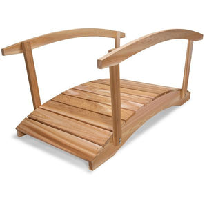 Cedar Garden Bridge with Side Rails Garden Bridge 6 ft