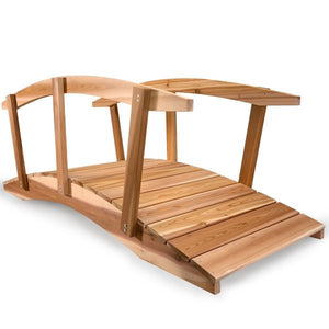 Cedar Garden Bridge with Side Rails Garden Bridge 8 ft