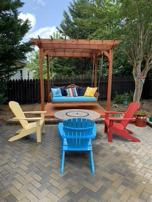 Cedar Pergola Swing Bed Stand - The Charming Bench Company