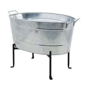 Classic Oval Galvanized Tub with Folding Stand