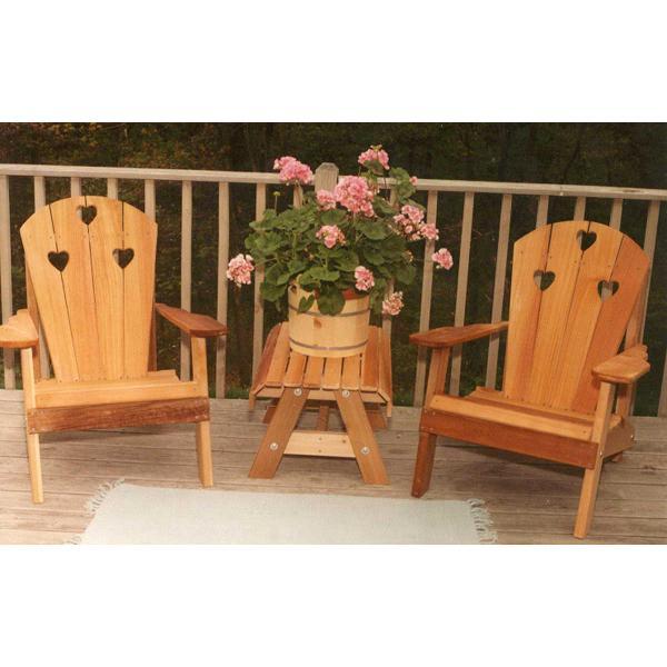 Creekvine Design Cedar Country Hearts Adirondack Chair Collection Outdoor Chair Unfinished
