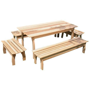 Creekvine Design Cedar Family Dining Set Picnic Table 46 Inch / No