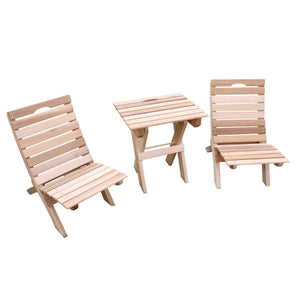 Creekvine Design Cedar Folding Travel Collection Outdoor Chairs Unfinished