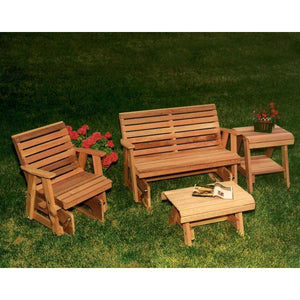 Creekvine Design Cedar Rocking Classic Gliders & Tables Set Glider Unfinished