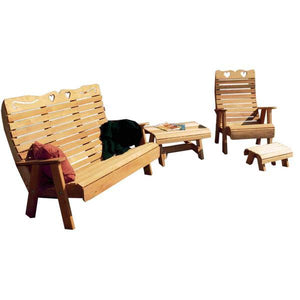 Creekvine Design Cedar Royal Country Hearts Patio Group Garden Benches Unfinished