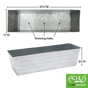 Galvanized Steel Flower Box Planter Flower Box Planter