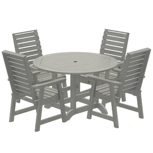 Glennville 5pc Round Dining Set Dining Set Coastal Teak