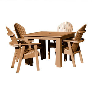 Hamilton Adirondack 5pc Square Outdoor Dining Set Dining Set Toffee